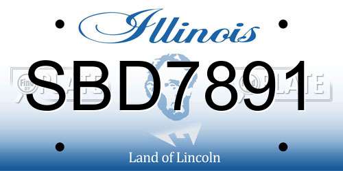 SBD7891 Illinois License Plate