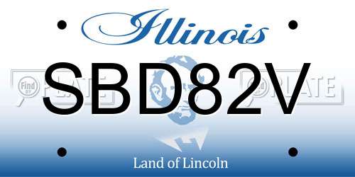 SBD82V Illinois License Plate