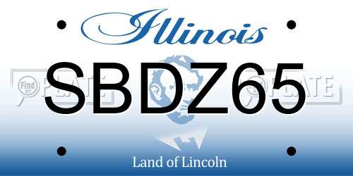 SBDZ65 Illinois License Plate