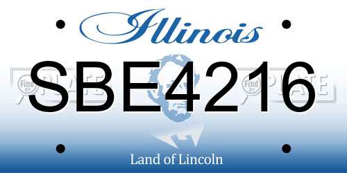 SBE4216 Illinois License Plate