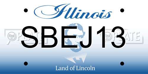 SBEJ13 Illinois License Plate
