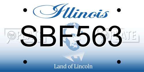 SBF563 Illinois License Plate