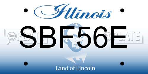 SBF56E Illinois License Plate
