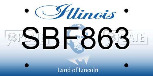 SBF863 Illinois License Plate