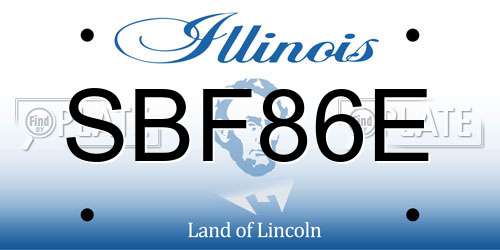 SBF86E Illinois License Plate
