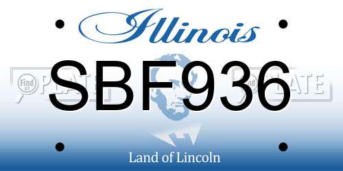 SBF936 Illinois License Plate