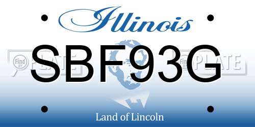 SBF93G Illinois License Plate