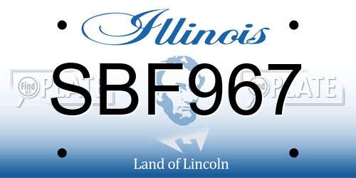 SBF967 Illinois License Plate