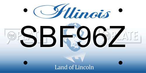 SBF96Z Illinois License Plate