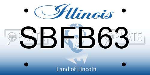SBFB63 Illinois License Plate