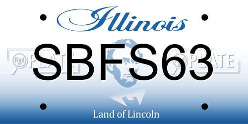 SBFS63 Illinois License Plate