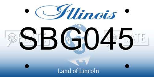 SBG045 Illinois License Plate