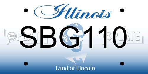 SBG110 Illinois License Plate