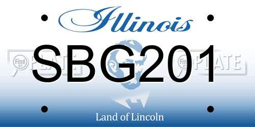 SBG201 Illinois License Plate