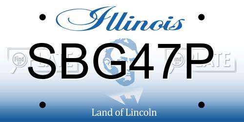 SBG47P Illinois License Plate