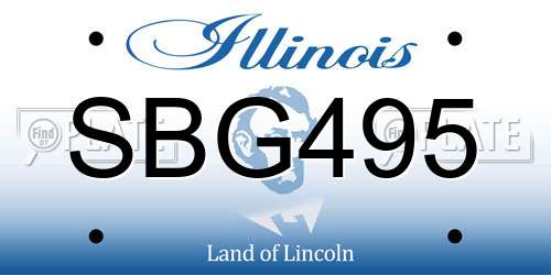 SBG495 Illinois License Plate