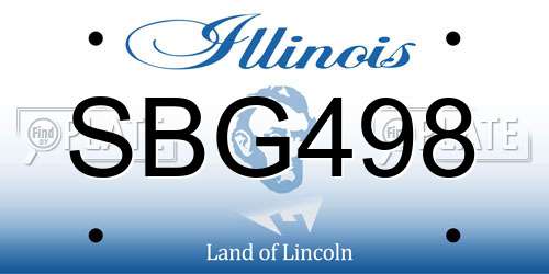 SBG498 Illinois License Plate