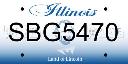 SBG5470 Illinois License Plate