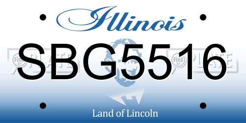 SBG5516 Illinois License Plate