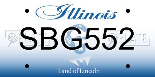 SBG552 Illinois License Plate