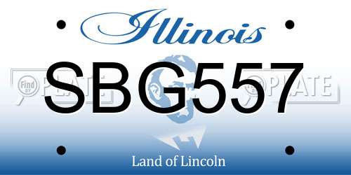 SBG557 Illinois License Plate