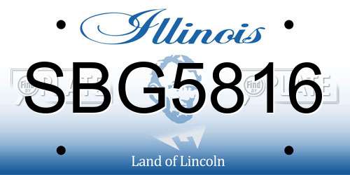 SBG5816 Illinois License Plate