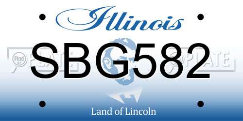 SBG582 Illinois License Plate