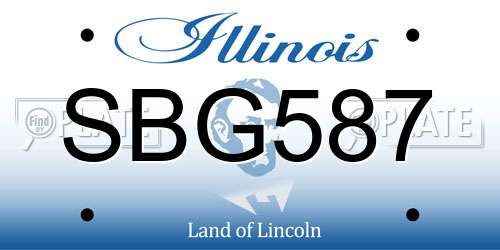 SBG587 Illinois License Plate