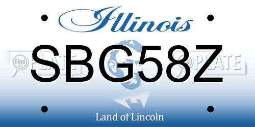 SBG58Z Illinois License Plate