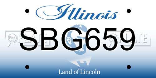 SBG659 Illinois License Plate