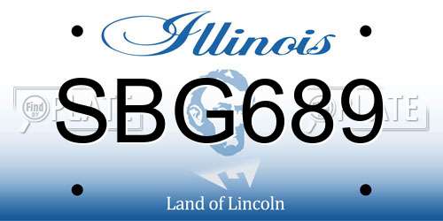 SBG689 Illinois License Plate