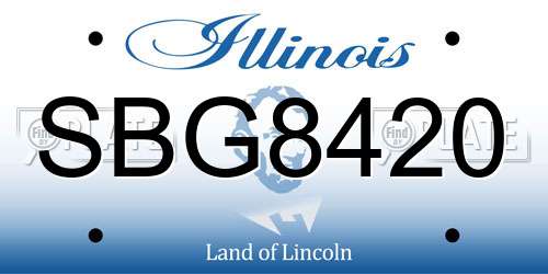 SBG8420 Illinois License Plate