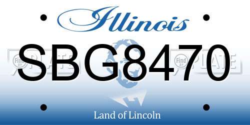 SBG8470 Illinois License Plate