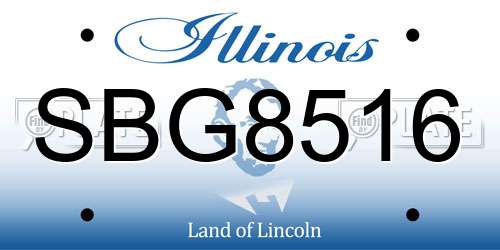 SBG8516 Illinois License Plate