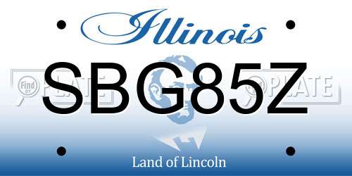 SBG85Z Illinois License Plate