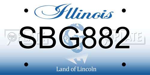 SBG882 Illinois License Plate