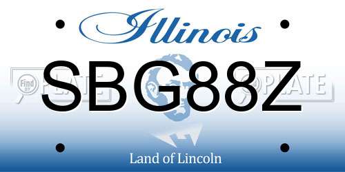 SBG88Z Illinois License Plate