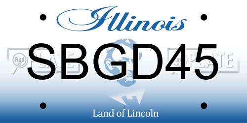 SBGD45 Illinois License Plate