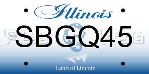 SBGQ45 Illinois License Plate