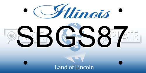 SBGS87 Illinois License Plate