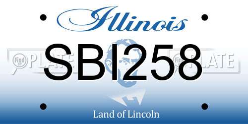 SBI258 Illinois License Plate