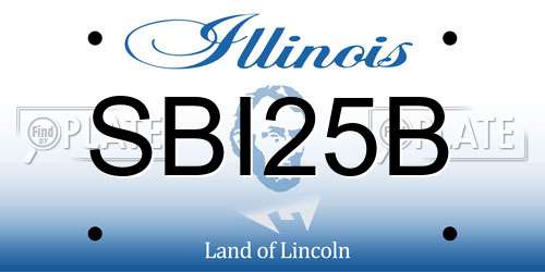 SBI25B Illinois License Plate