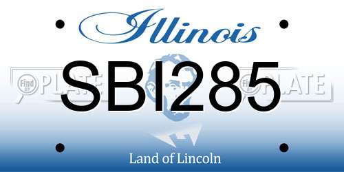 SBI285 Illinois License Plate