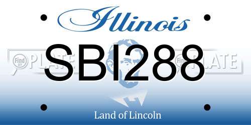 SBI288 Illinois License Plate
