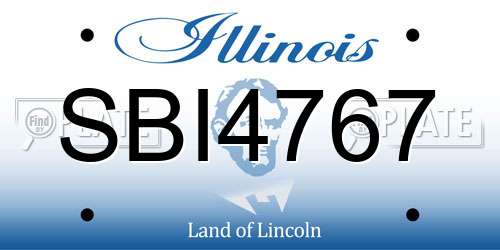 SBI4767 Illinois License Plate