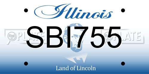 SBI755 Illinois License Plate