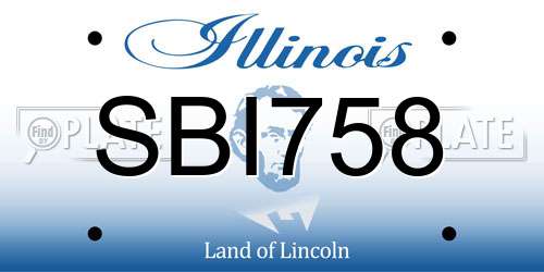 SBI758 Illinois License Plate