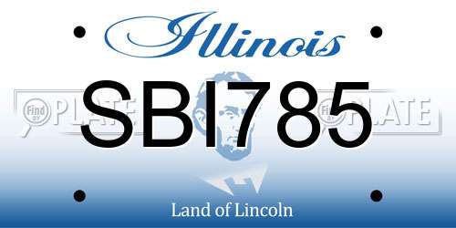 SBI785 Illinois License Plate