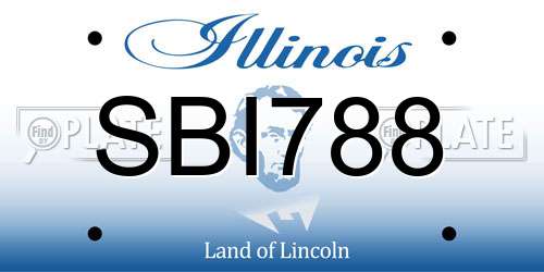 SBI788 Illinois License Plate