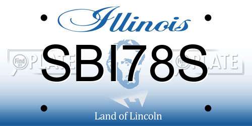 SBI78S Illinois License Plate